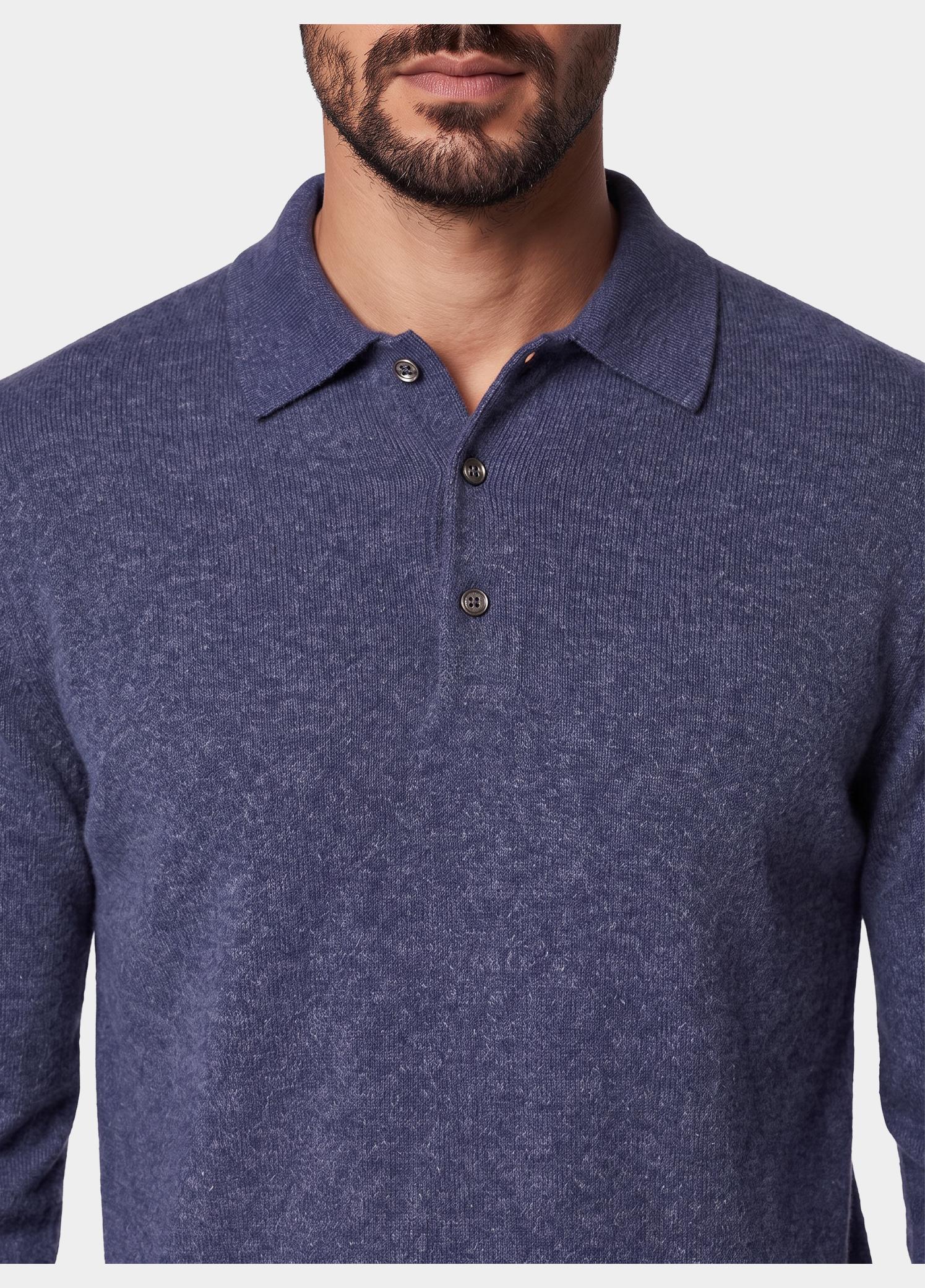 BOSS Black Polo lange mouwen heren Blauw C-Folpe 10282645 01 50570662/406