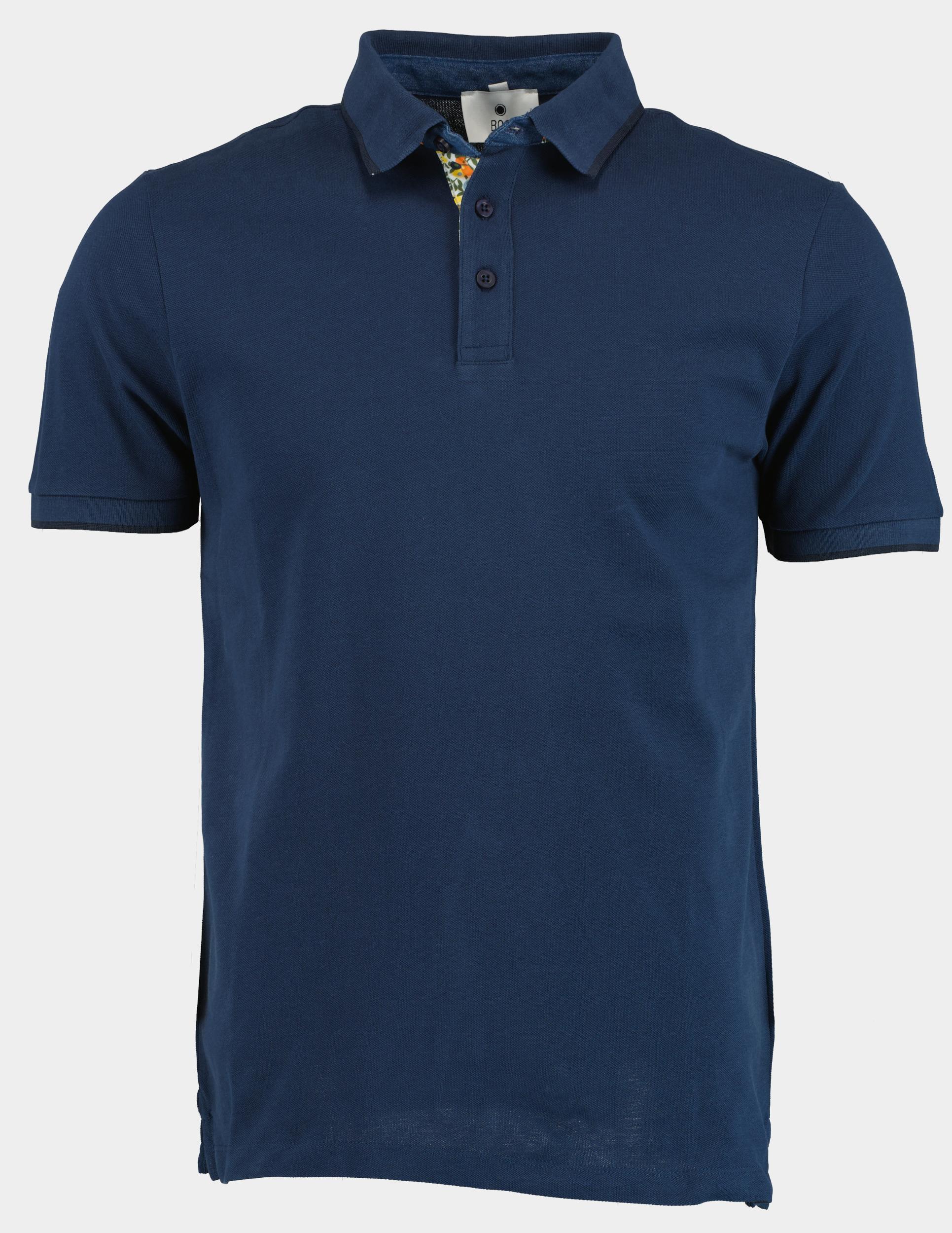 Bos Polo korte mouw Blauw Polo contrast 2784425/208 Cobalt blue