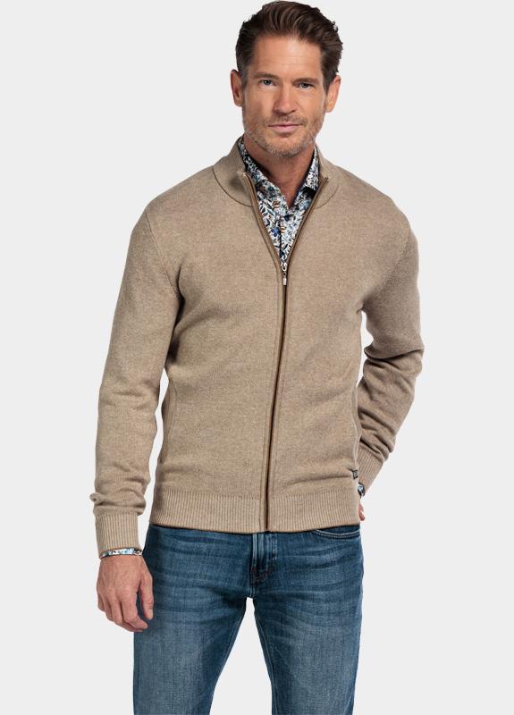 Baileys Vest Bruin Cardigan Zip  all-over 2-tone 522009/855
