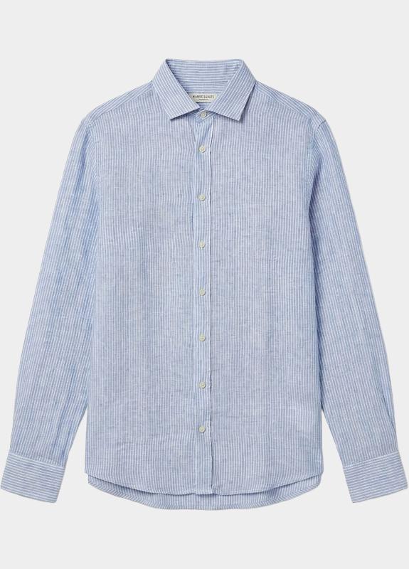 Blue Coast Overhemd heren Blauw 100% linnen, regular fit 118R/0018