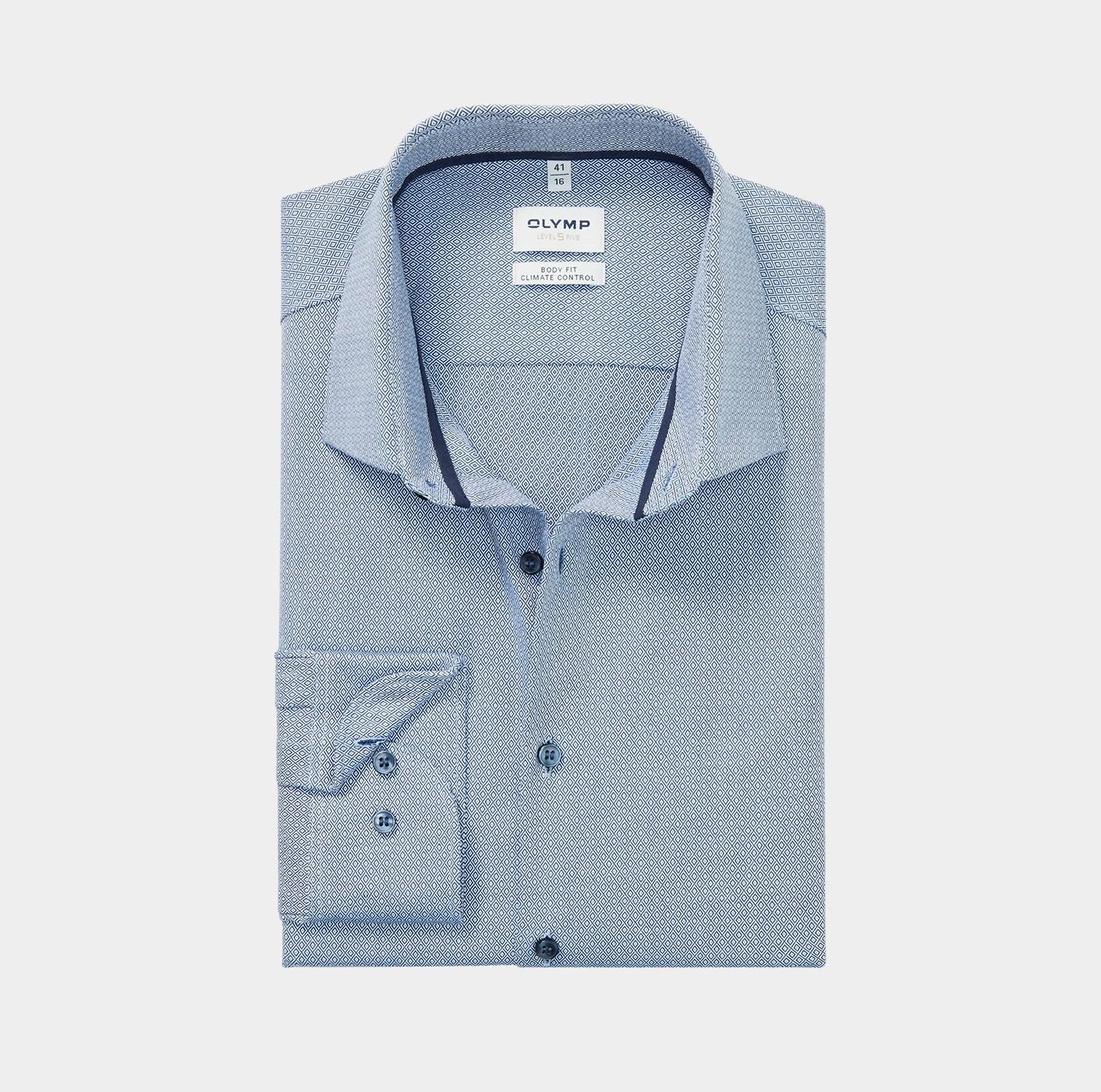 Olymp Business hemd lange mouw Blauw Level 5 CC 216684/18