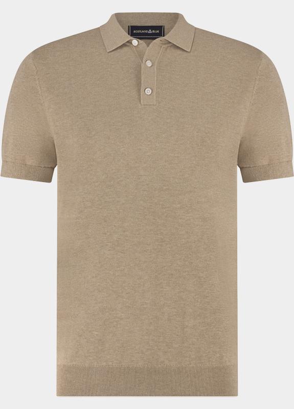 Scotland Blue Polo heren Grijs Pince Knitted Polo Ss SPE26106PI08SB/2501