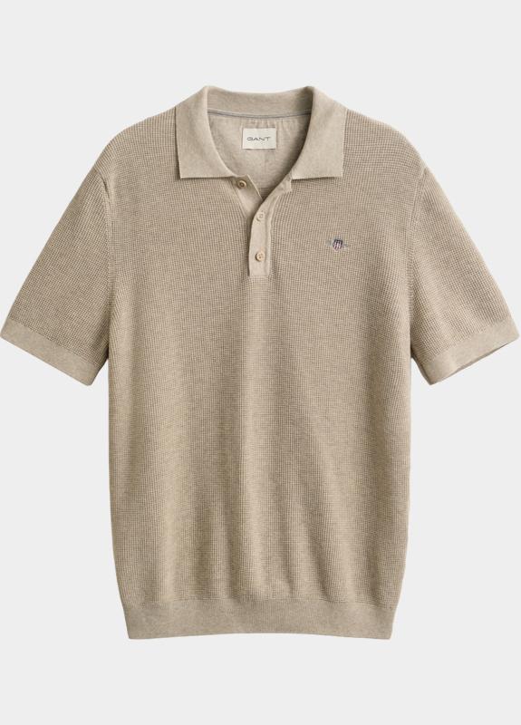 Gant Polo heren Beige Katoenen polotrui met textuur 8030294/198