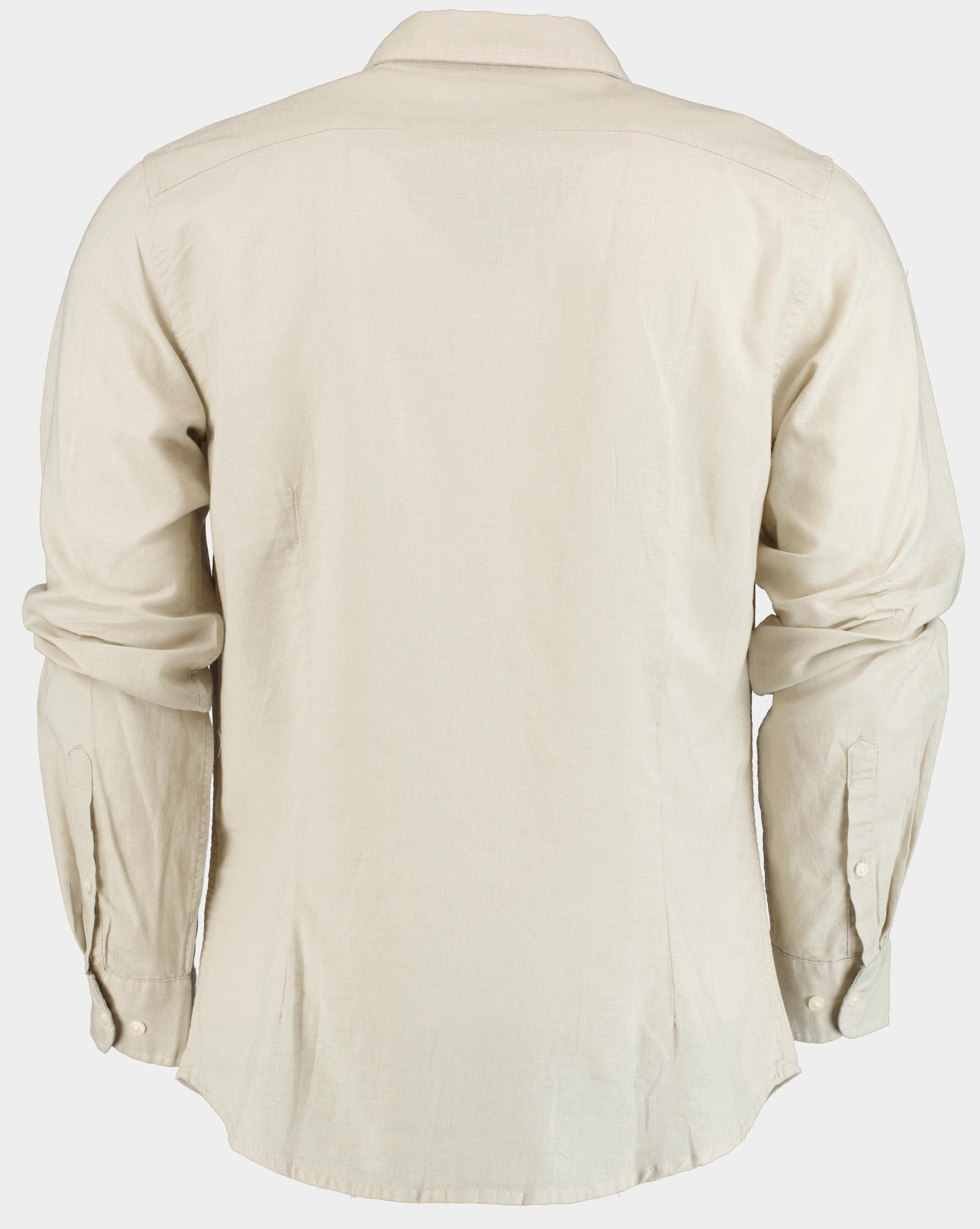 Bos Casual hemd lange mouw Beige Linnen katoen shirt LM 42540015I/620 Sand