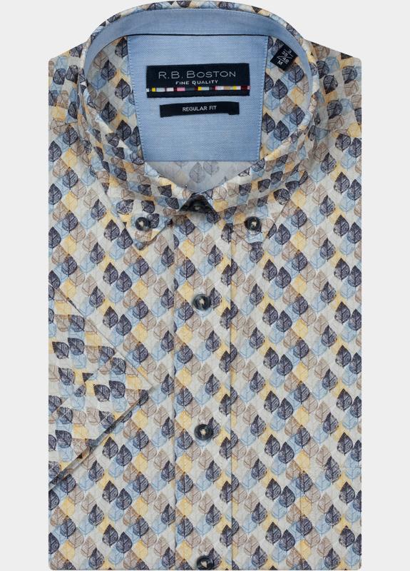 R.B. Boston overhemd korte mouw heren Geel Marshall SS Button Down 616670/227
