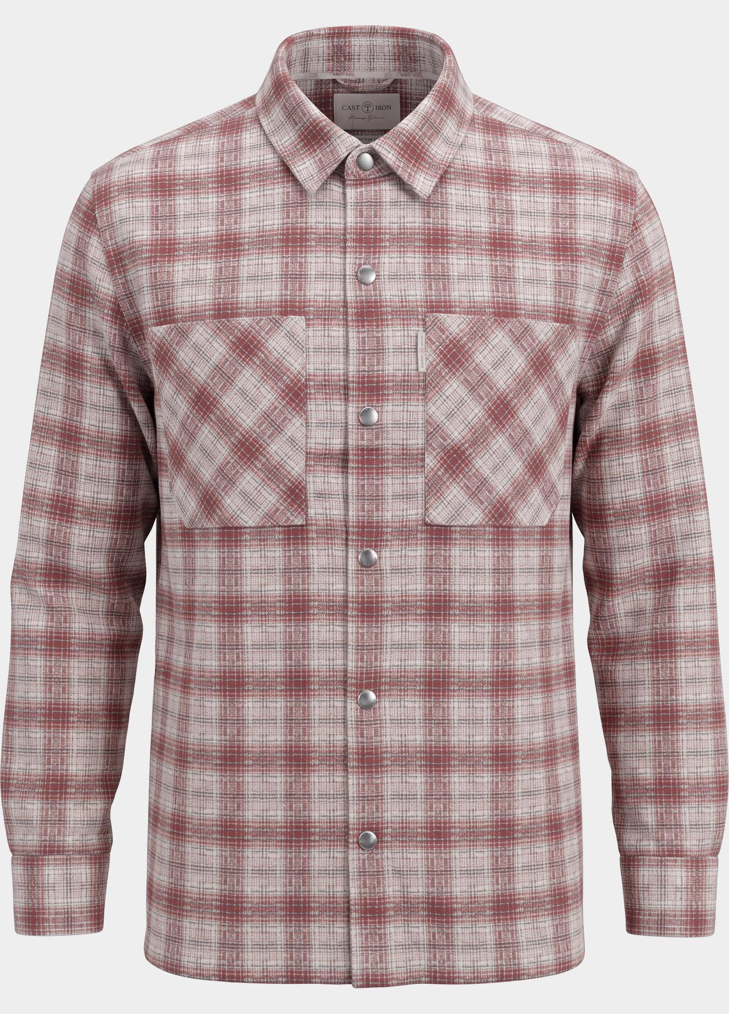 Cast Iron Overhemd heren Grijs Long sleeve shirt Dobby yarn CSI2610253/9024