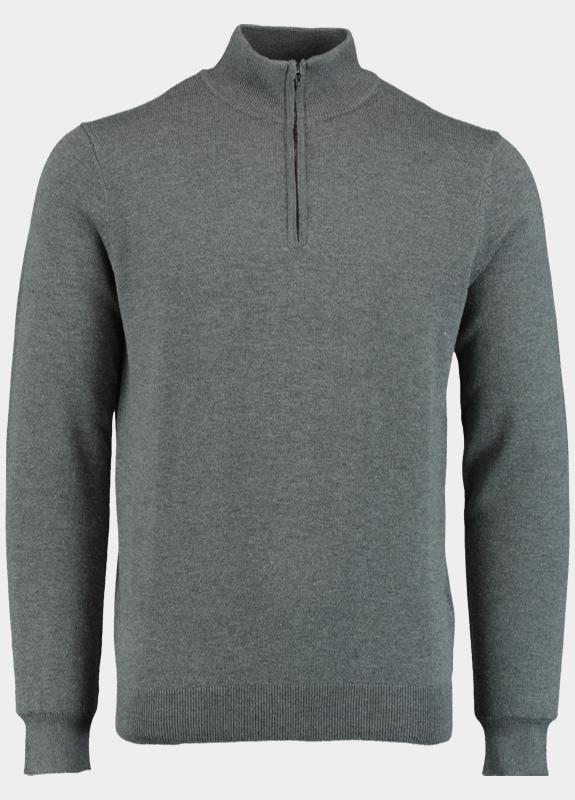 Bos Pullover Grijs Half Zip Poly\Wool 3019900/106