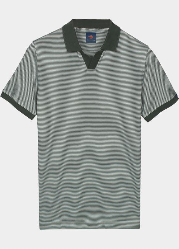 Baileys Polo heren Groen Poloshirt V-collar small stri 615223/73