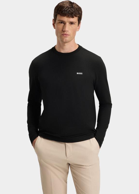 BOSS Green T-shirt lange mouw Zwart Tee Long 10256064 01 50506365/001