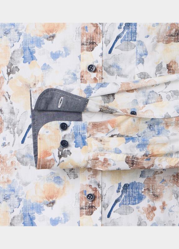 Casamoda Casual hemd lange mouw Blauw Kent Casual Fit 126130340/100