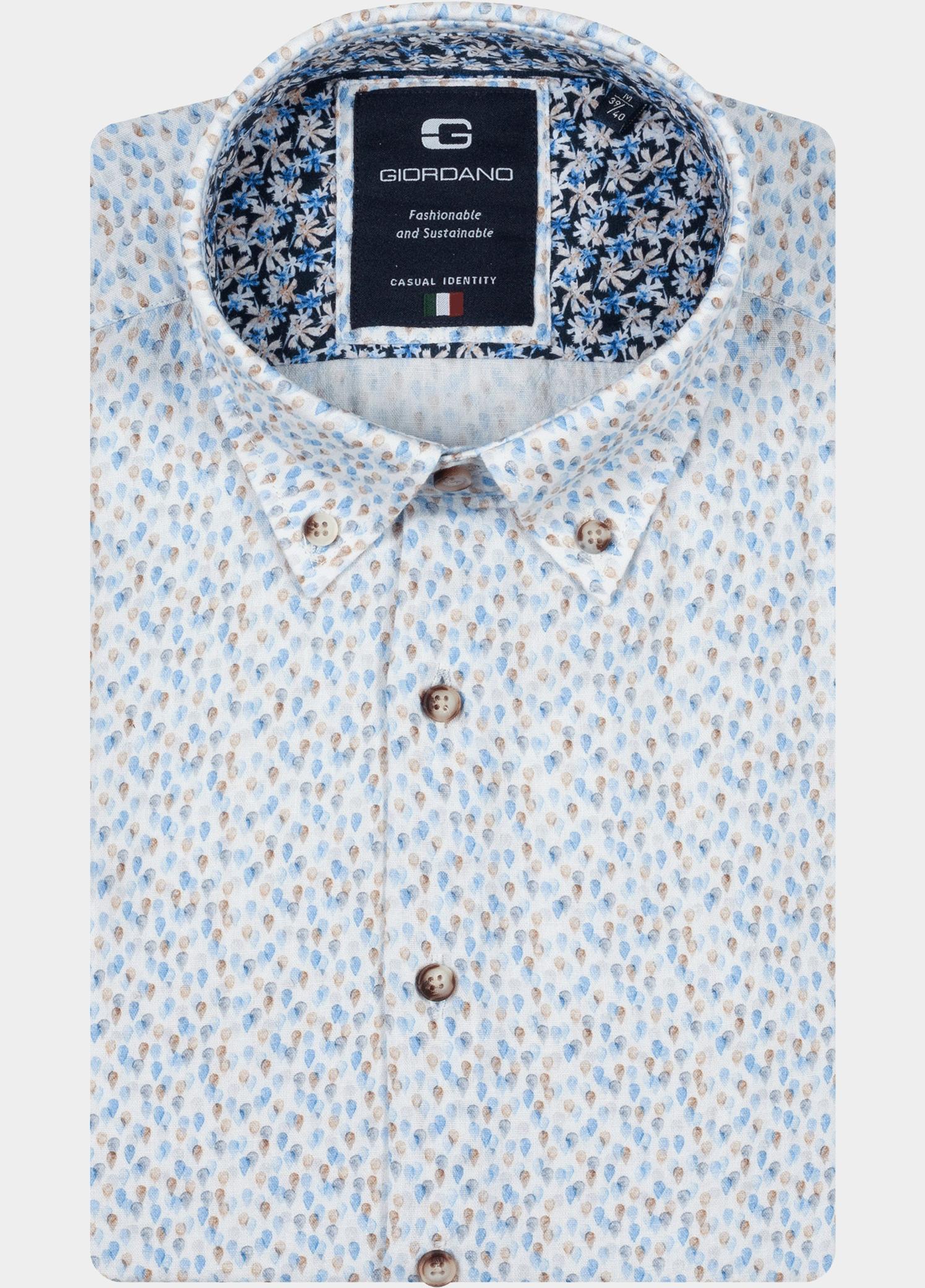 Giordano Overhemd heren Blauw Loretto Long Sleeve Button Do 617886/61