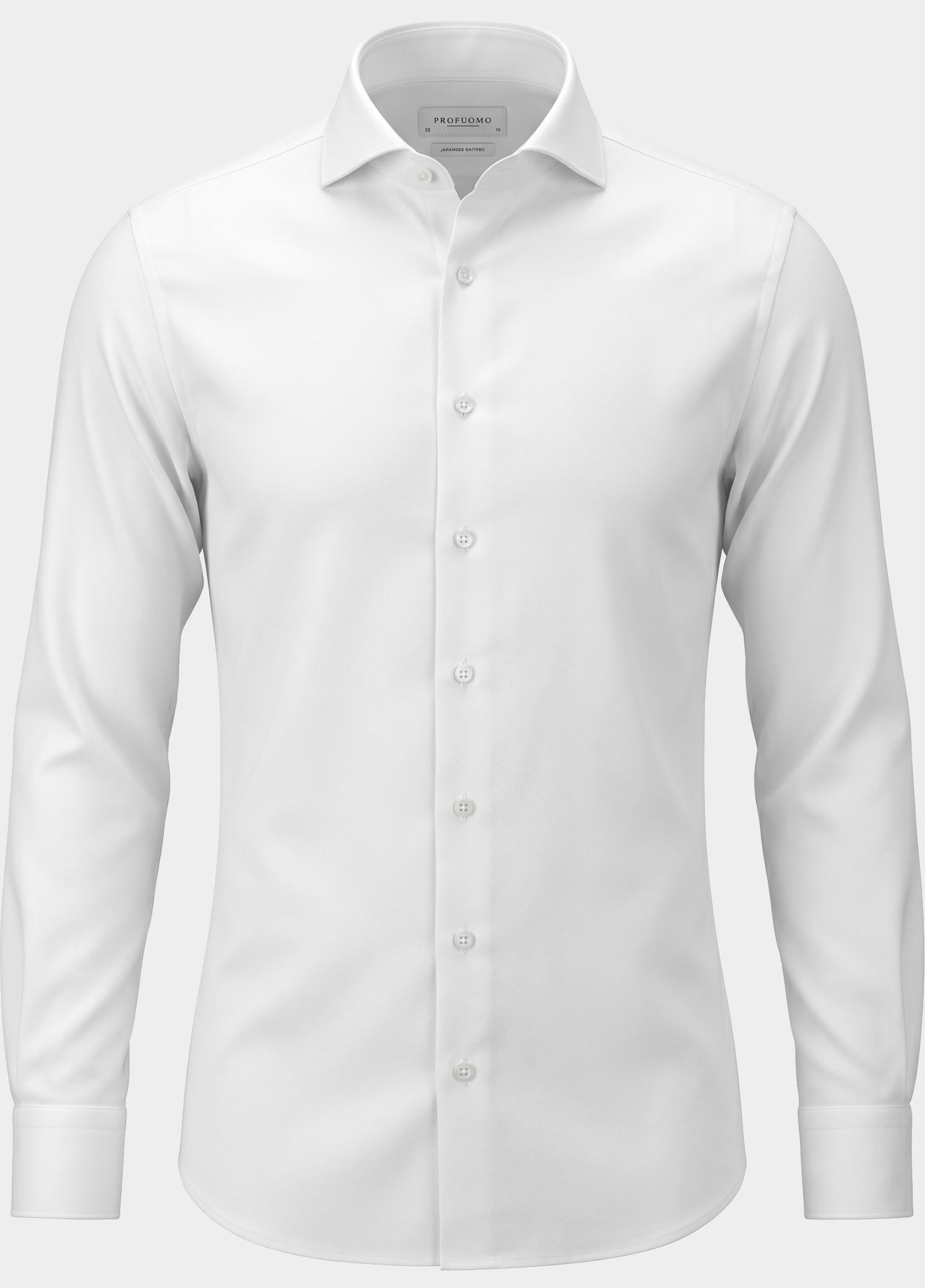 Profuomo Business hemd lange mouw Wit Japanese knit slim fit PP2HC10006/100