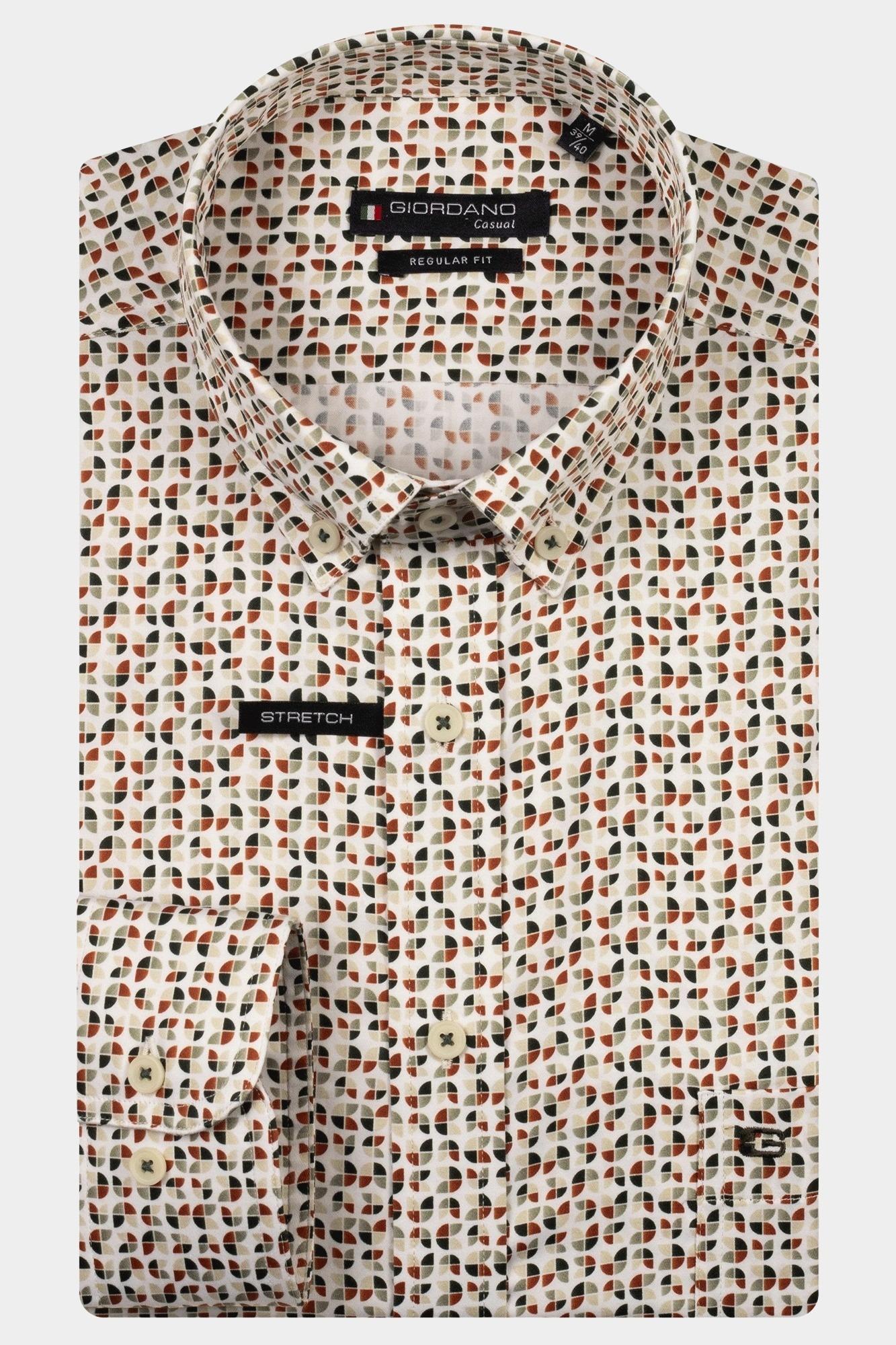 Giordano Casual hemd lange mouw Groen Ivy long sleeve button down S 527011/70