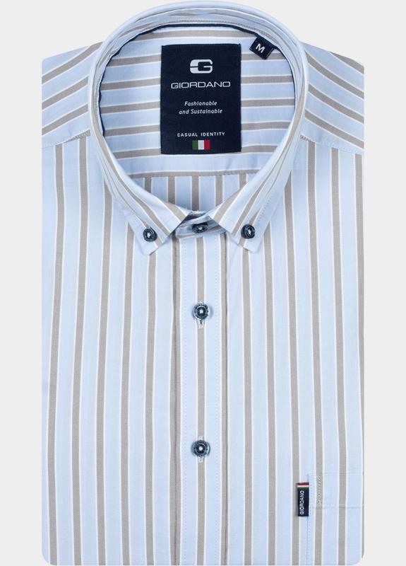 Giordano Overhemd heren Blauw Dino Long Sleeve Button Down 617121/61