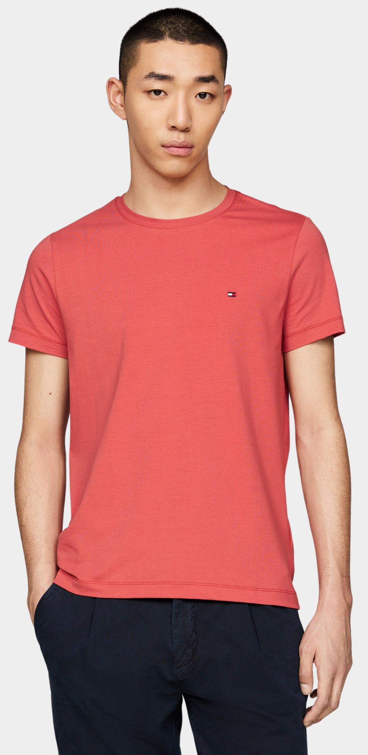 Tommy Hilfiger T-shirt korte mouw Rood Stretch Slim Fit Tee MW0MW10800/XM0