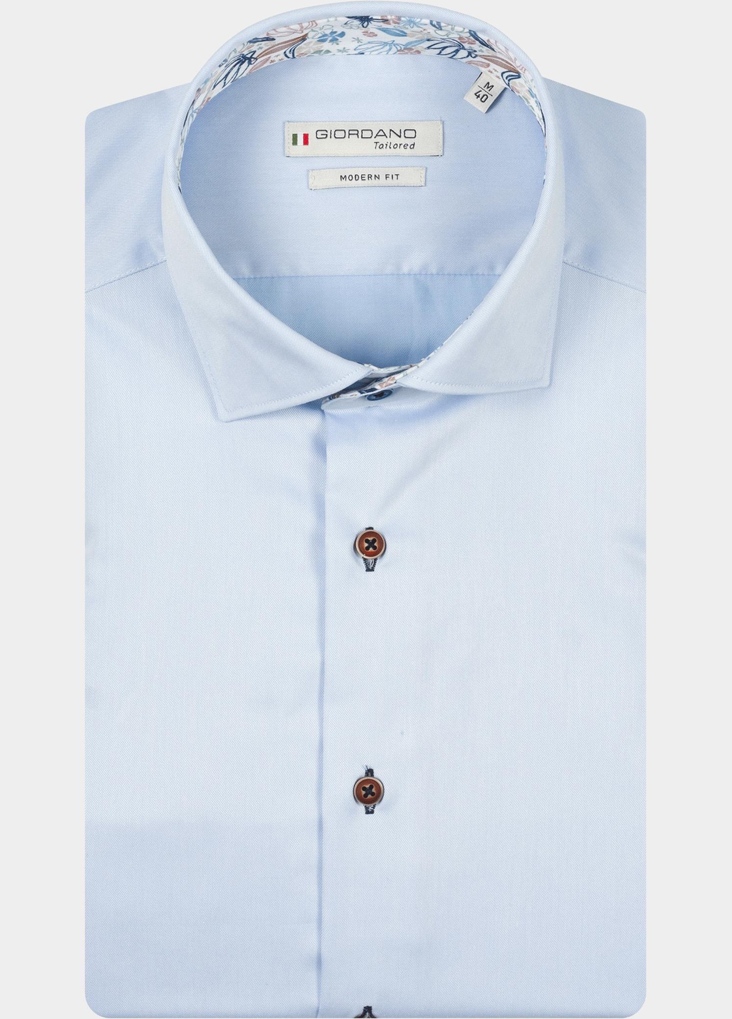 Giordano Overhemd heren Blauw Locarno Long Sleeve Semi Cuta 617864/61