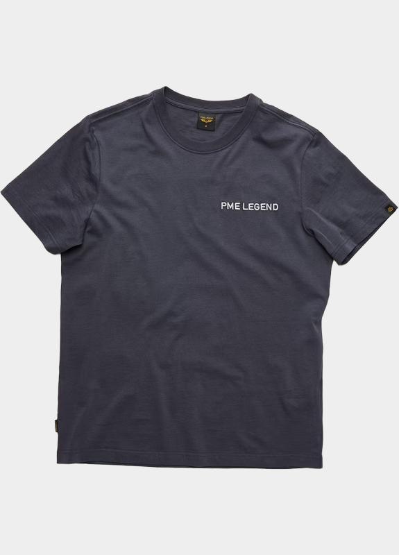 PME Legend T-shirt heren Blauw Short sleeve r-neck single je PTSS2603571/5278