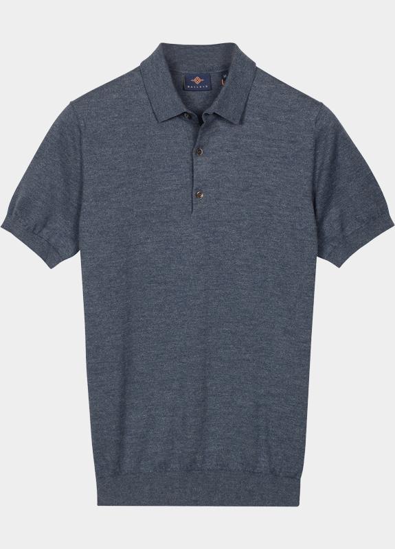 Baileys Polo heren Blauw Polo knitted -SS Polo Collar 615703/653