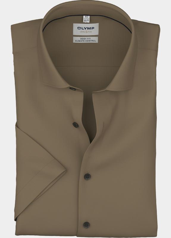 Olymp Zakelijk hemd korte mouw Bruin Level 5 073412/28
