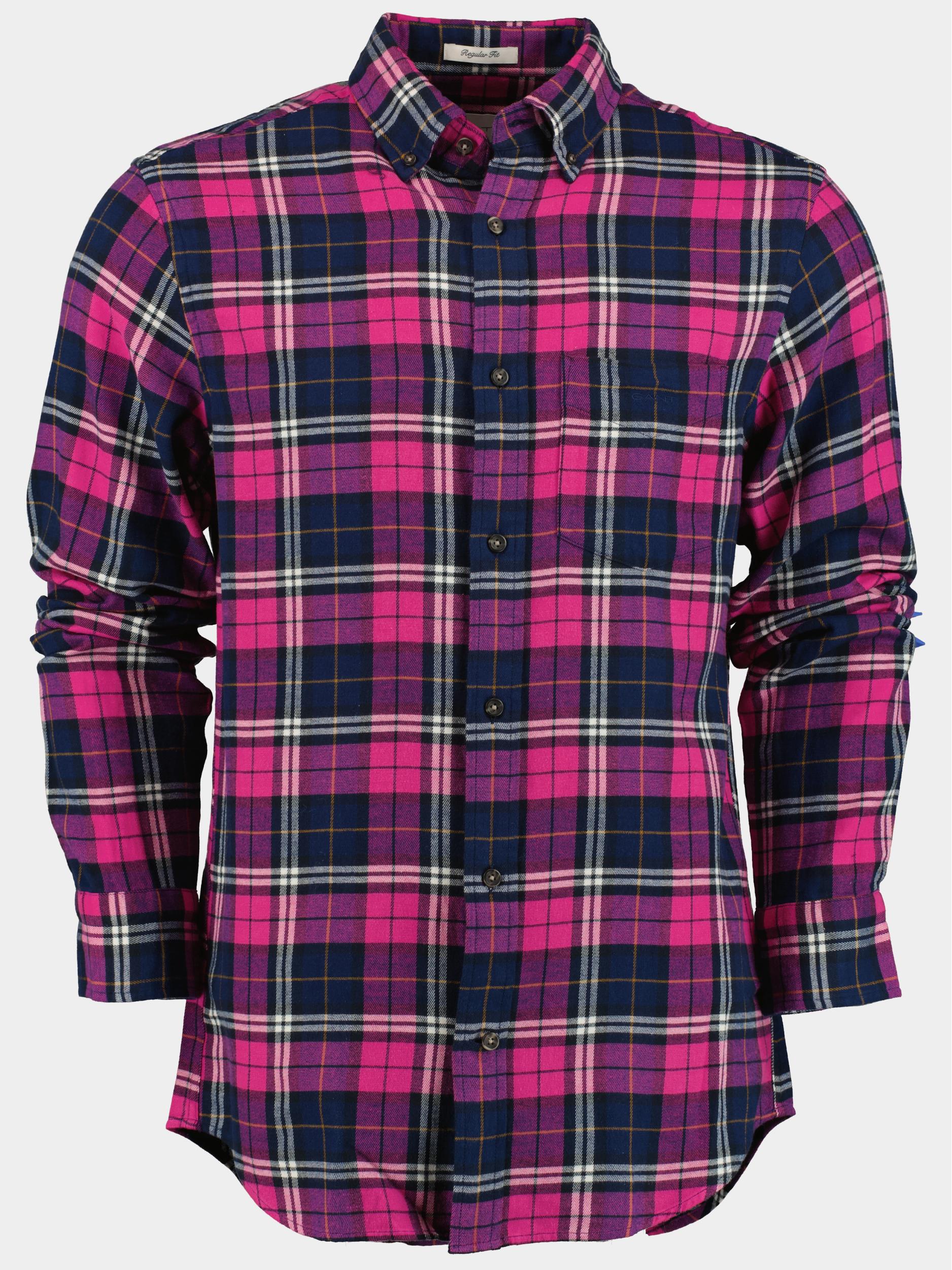 Gant Casual hemd lange mouw Paars Reg Flannel Check Shirt 3230220/625