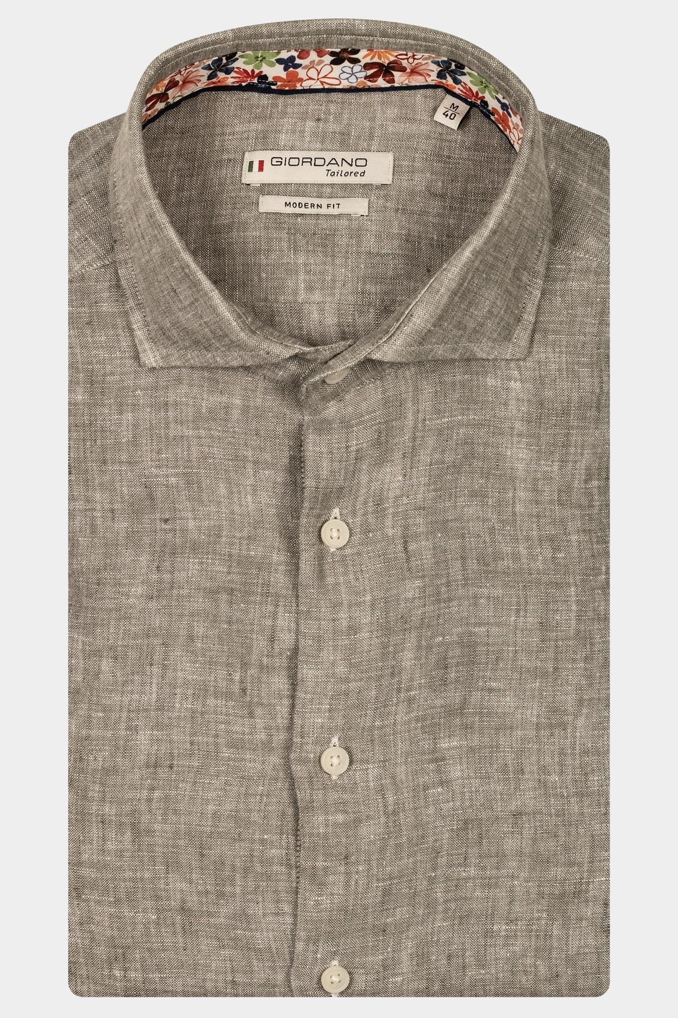 Giordano Casual hemd korte mouw Groen Front short sleeve cutaway so 516800/70
