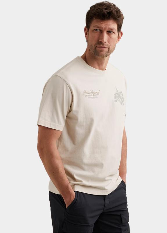 PME Legend T-shirt korte mouw Beige Short sleeve r-neck heavy ope PTSS2604568/7001