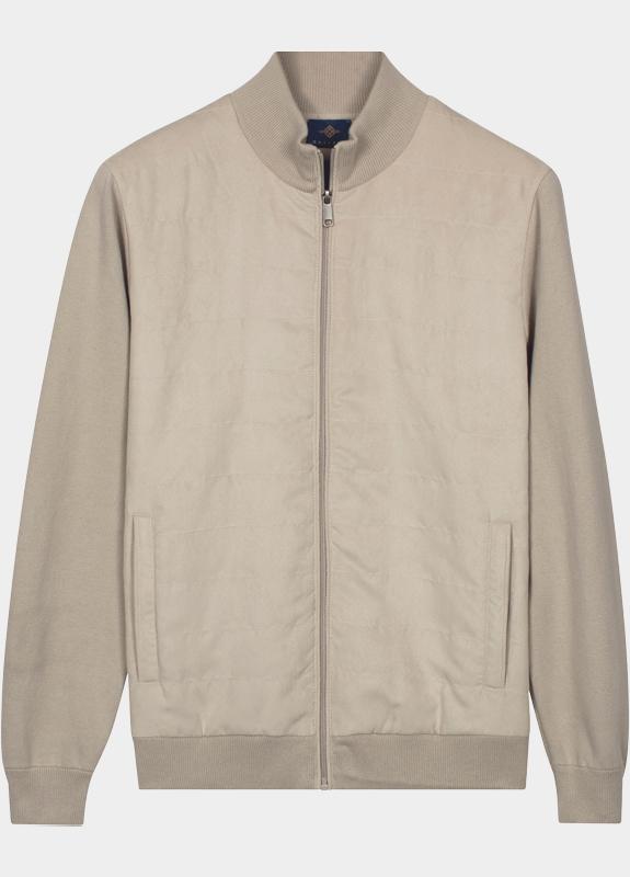 Baileys Vest heren Wit Cardigan Zip  Milano knit 612015/815