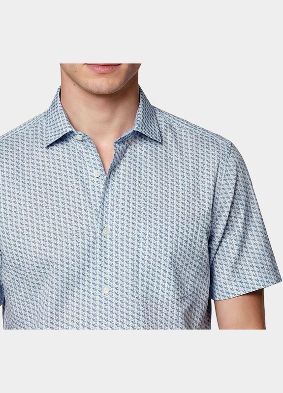 R.B. Boston overhemd korte mouw heren Blauw Marshall SS Button Down 616670/609