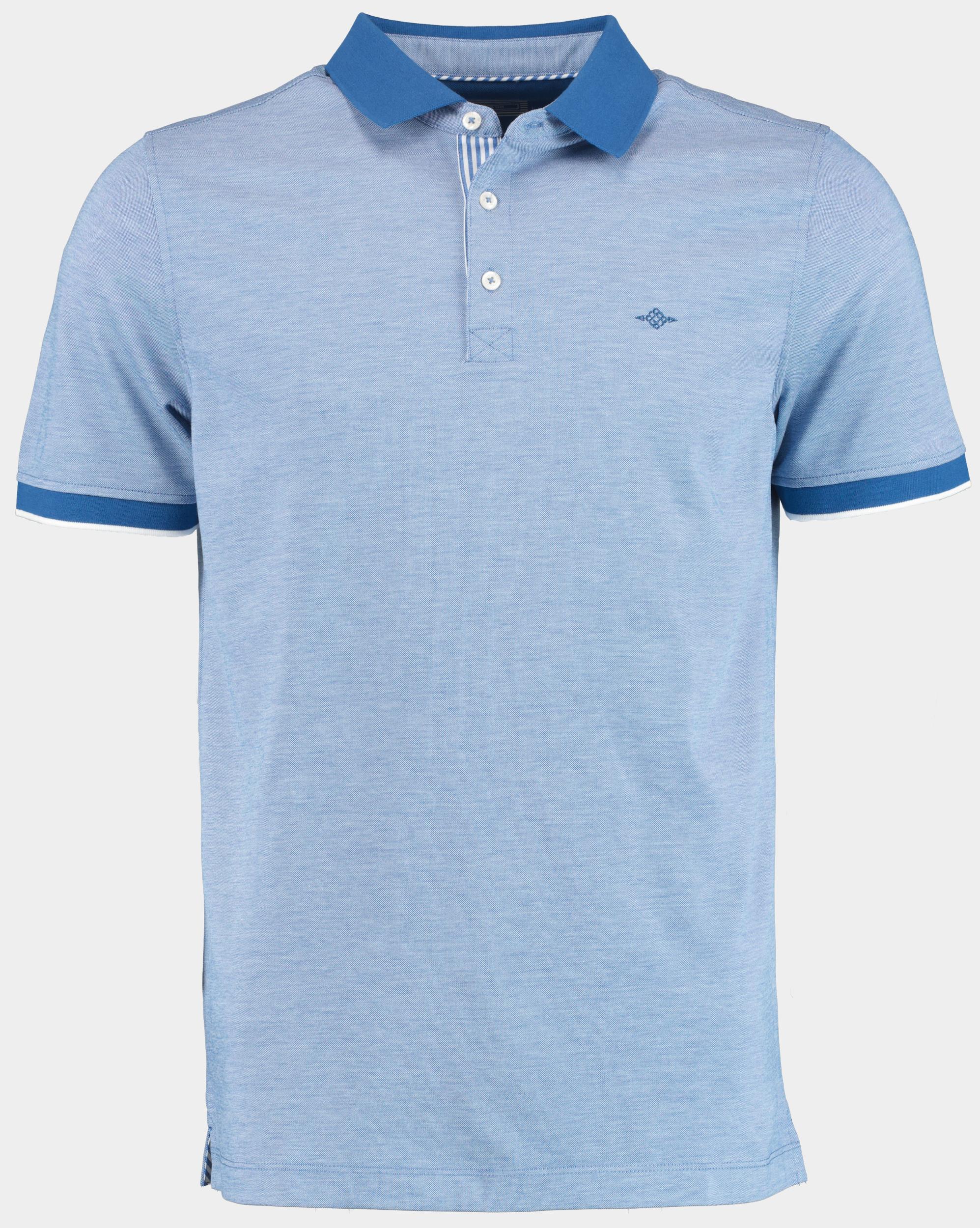 Baileys Polo korte mouw Blauw Poloshirt 2-tone Oxford Pique 515221/68