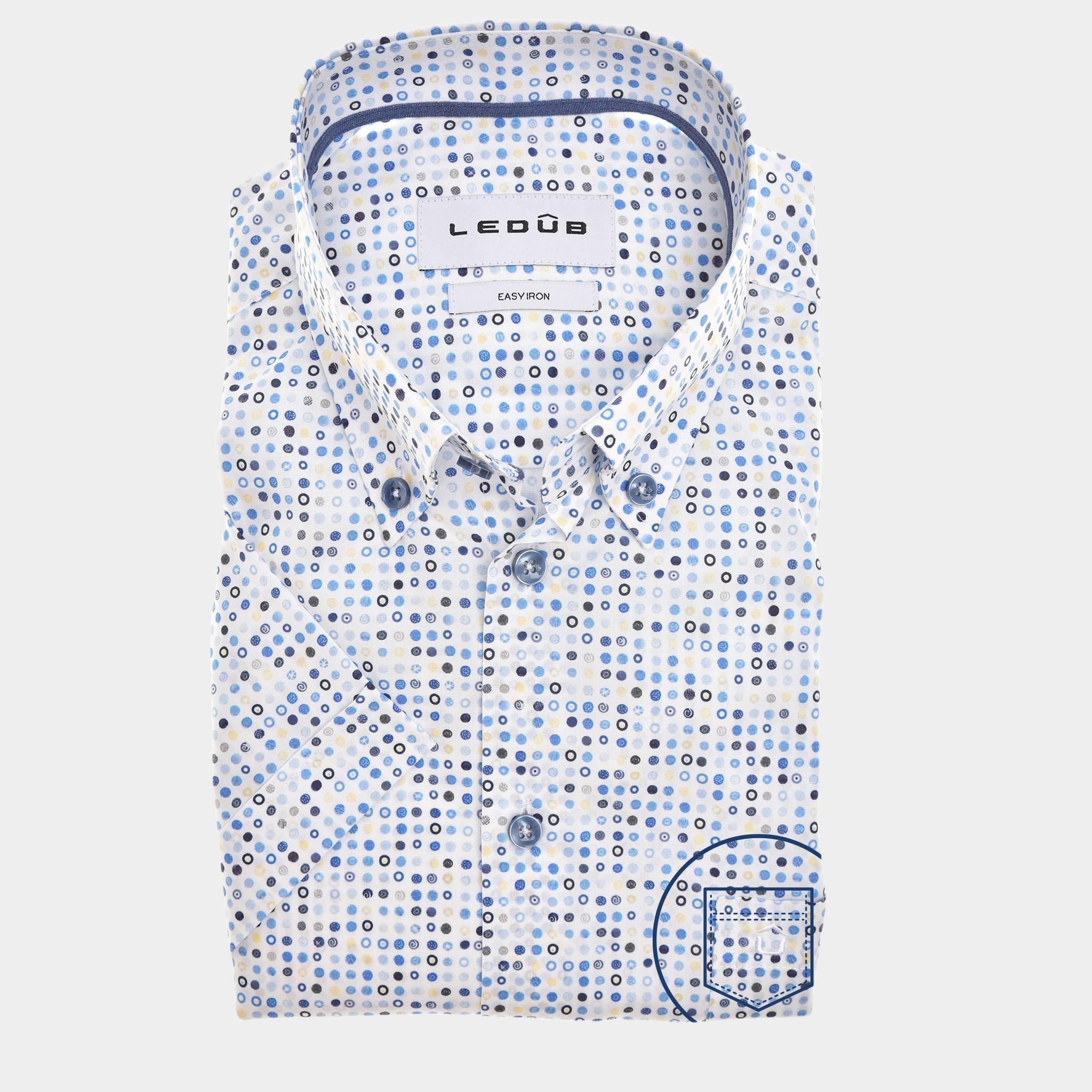 Ledub Business hemd korte mouw Blauw  0142906/140-150-000