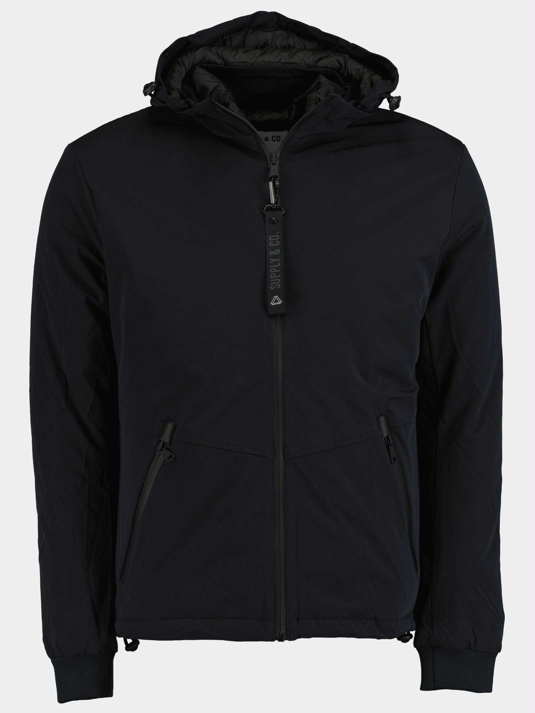 Supply & Co. Zomerjack Zwart Eak Jacket With Nylon Hood 21301EA18SC/990 black