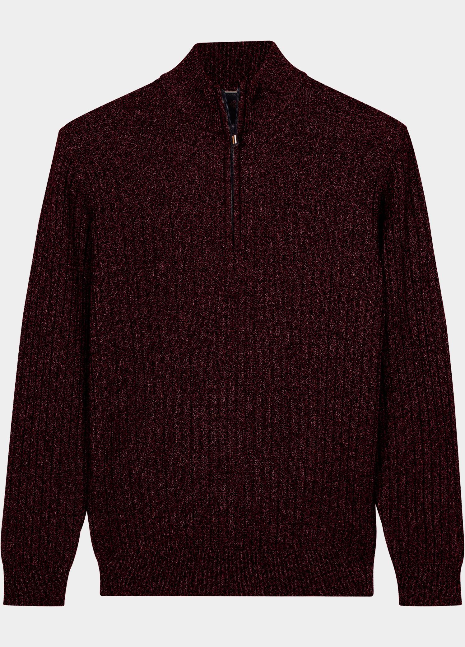 Baileys Half Zip Rood all-over twisted structure kn 628445/38