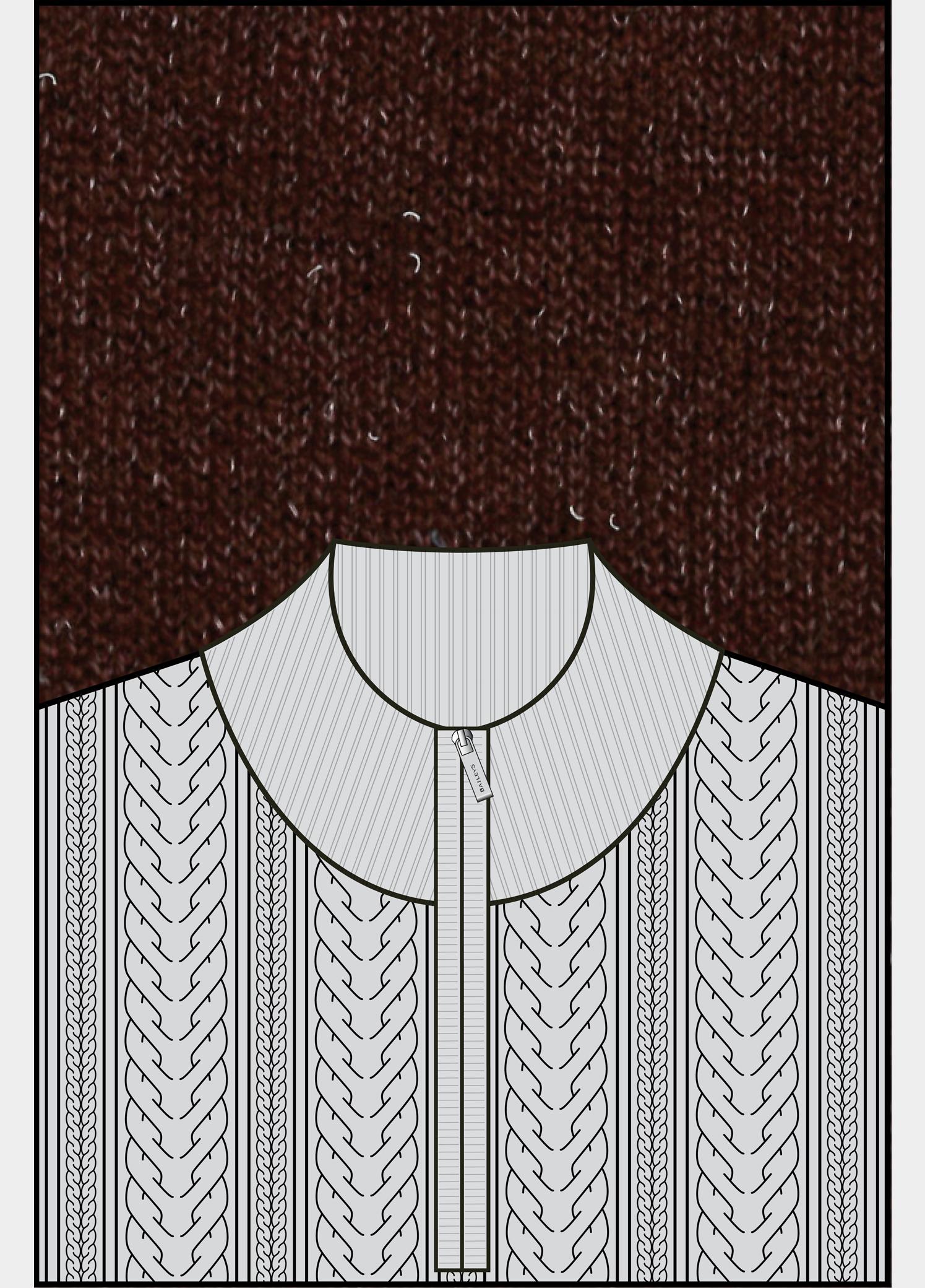 Baileys Half Zip Rood 5gg Cable Pattern 628457/382