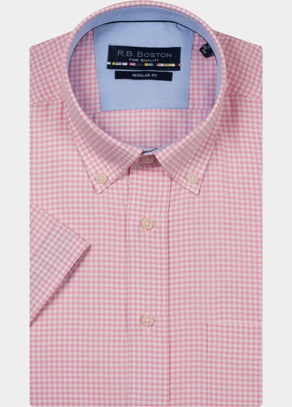 R.B. Boston overhemd korte mouw heren Rood Marshall SS Button Down 616670/33