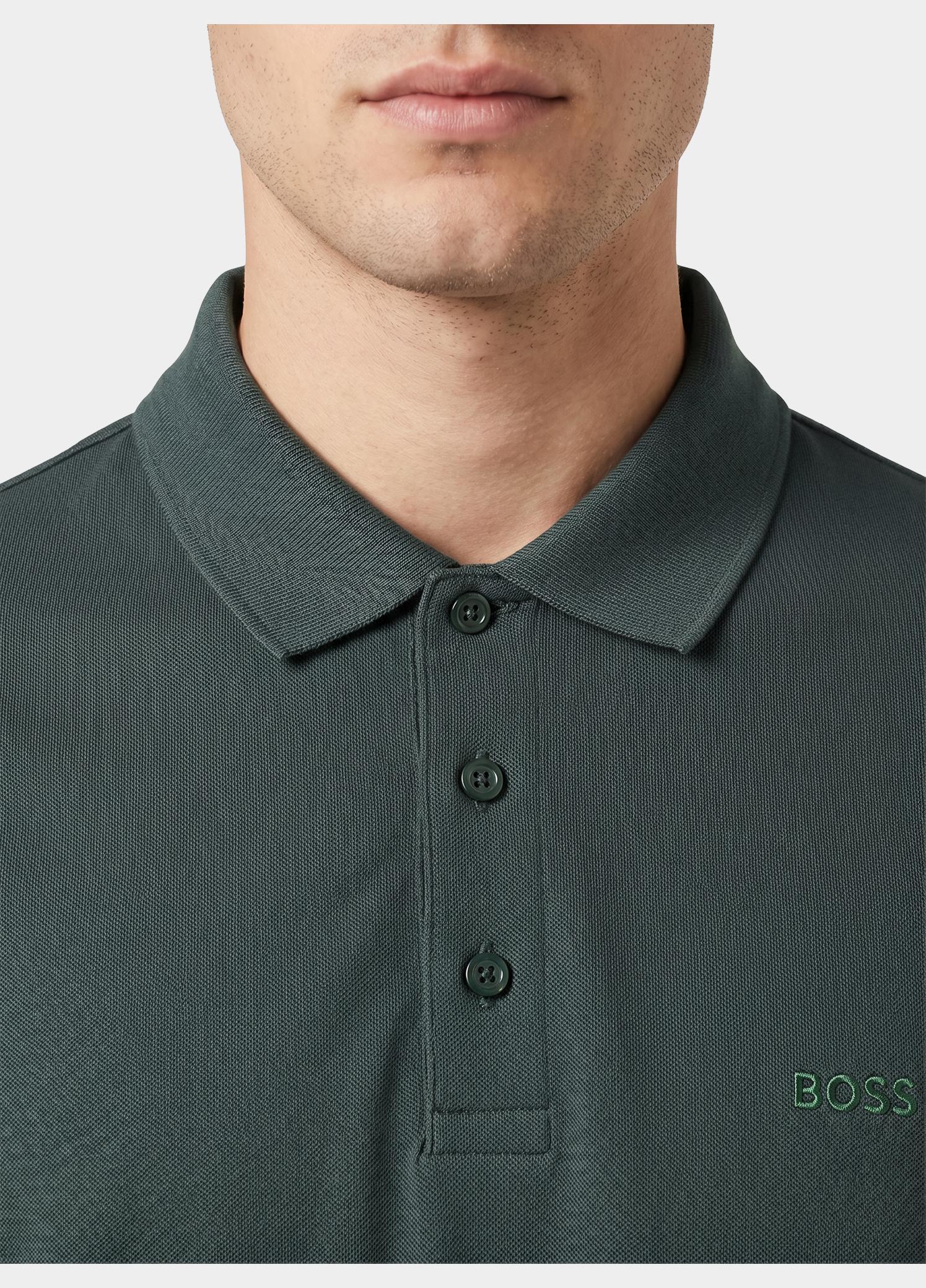 BOSS Black Polo lange mouwen heren Groen Pado 30 10241542 01 50468392/348