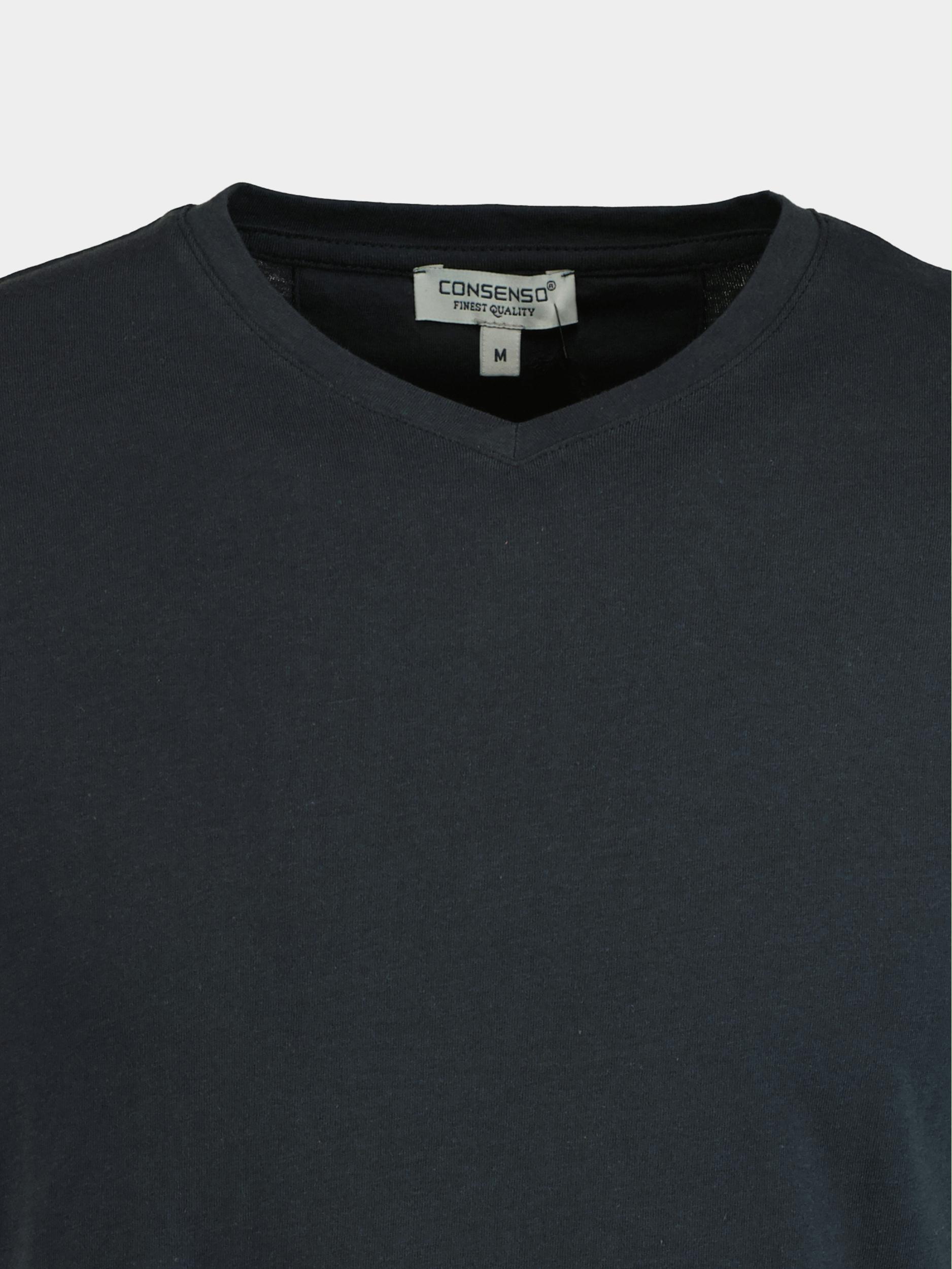 Consenso T-shirt korte mouw Blauw Vhals T-shirt 5901422/Navy