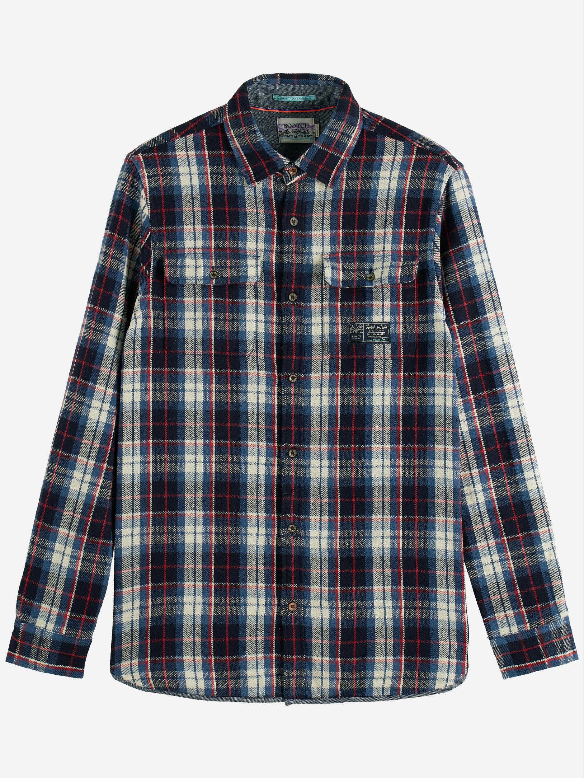 Scotch & Soda Casual hemd lange mouw Multi Regular fit mid-weight cotton 169068/0217