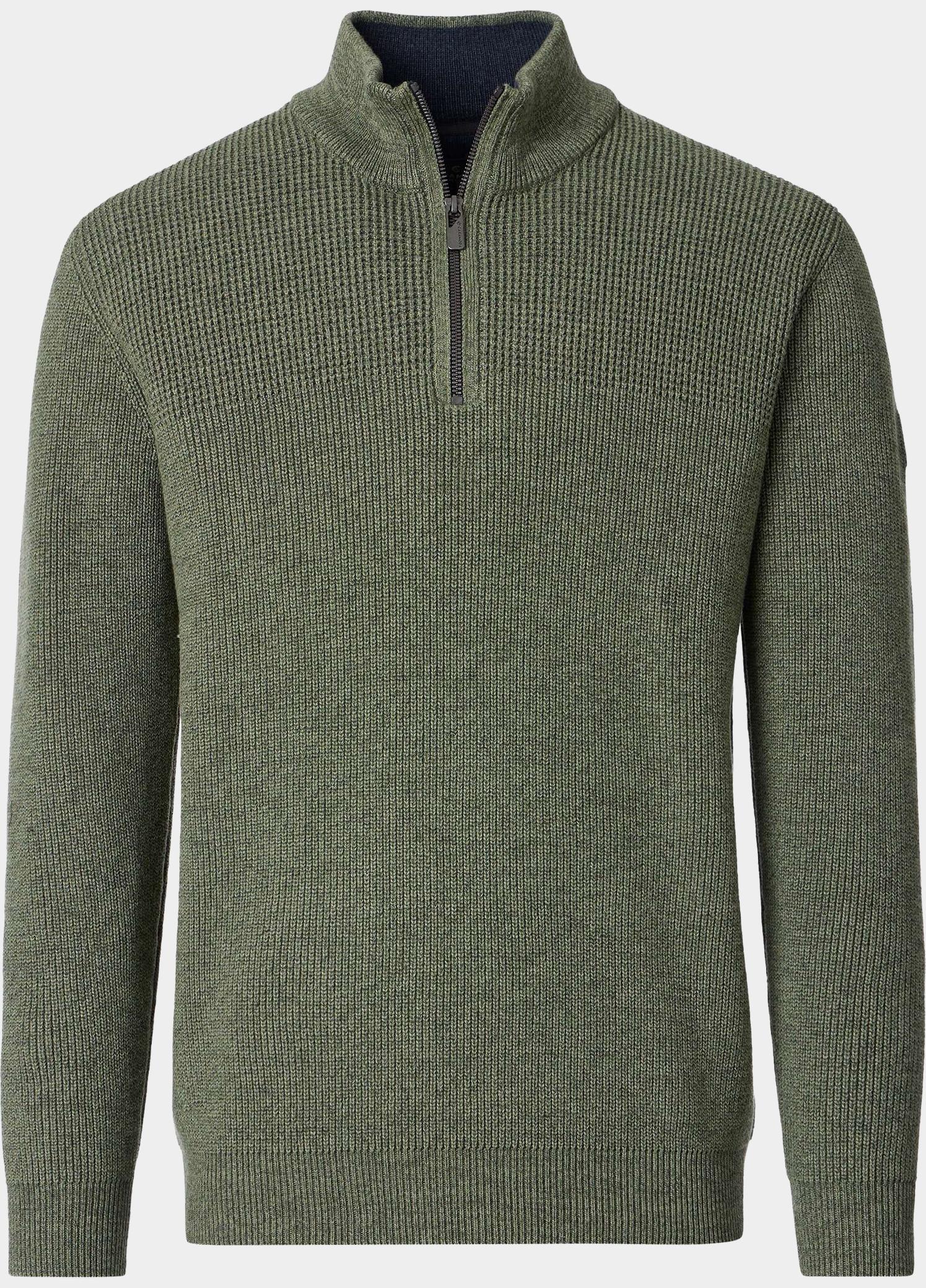 Casamoda Half Zip Groen Stricktroyer 126280020/336