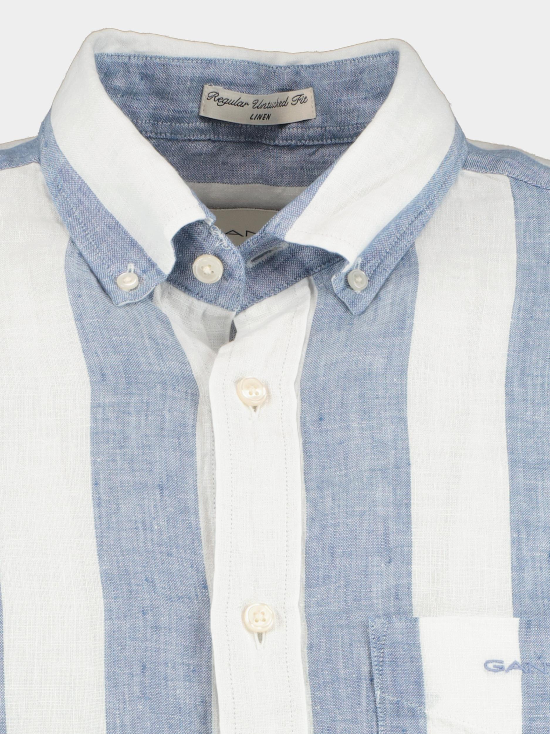 Gant Casual hemd lange mouw Blauw Bold Stripe Linen Shirt 3240080/464
