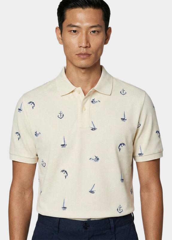 Gant Polo heren Wit Geborduurd poloshirt 2014100/119