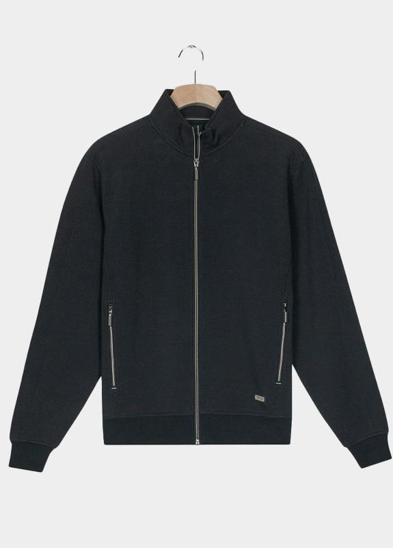 Baileys Vest Blauw Sweat Cardigan Zip  Pique Int 522264/60