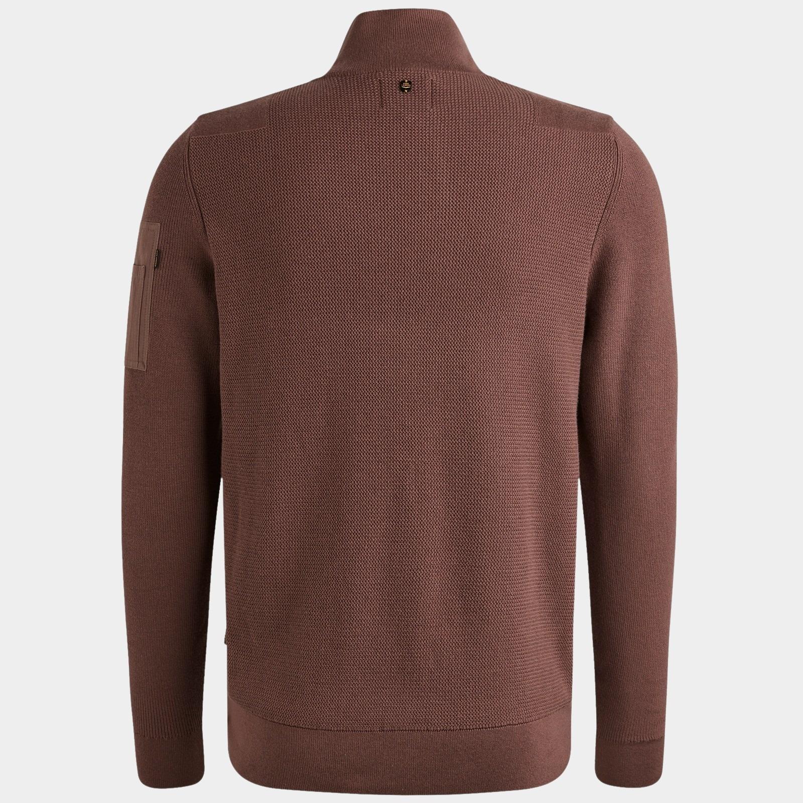 PME Legend Half Zip Bruin Half zip collar cotton knit PKW2509322/8203