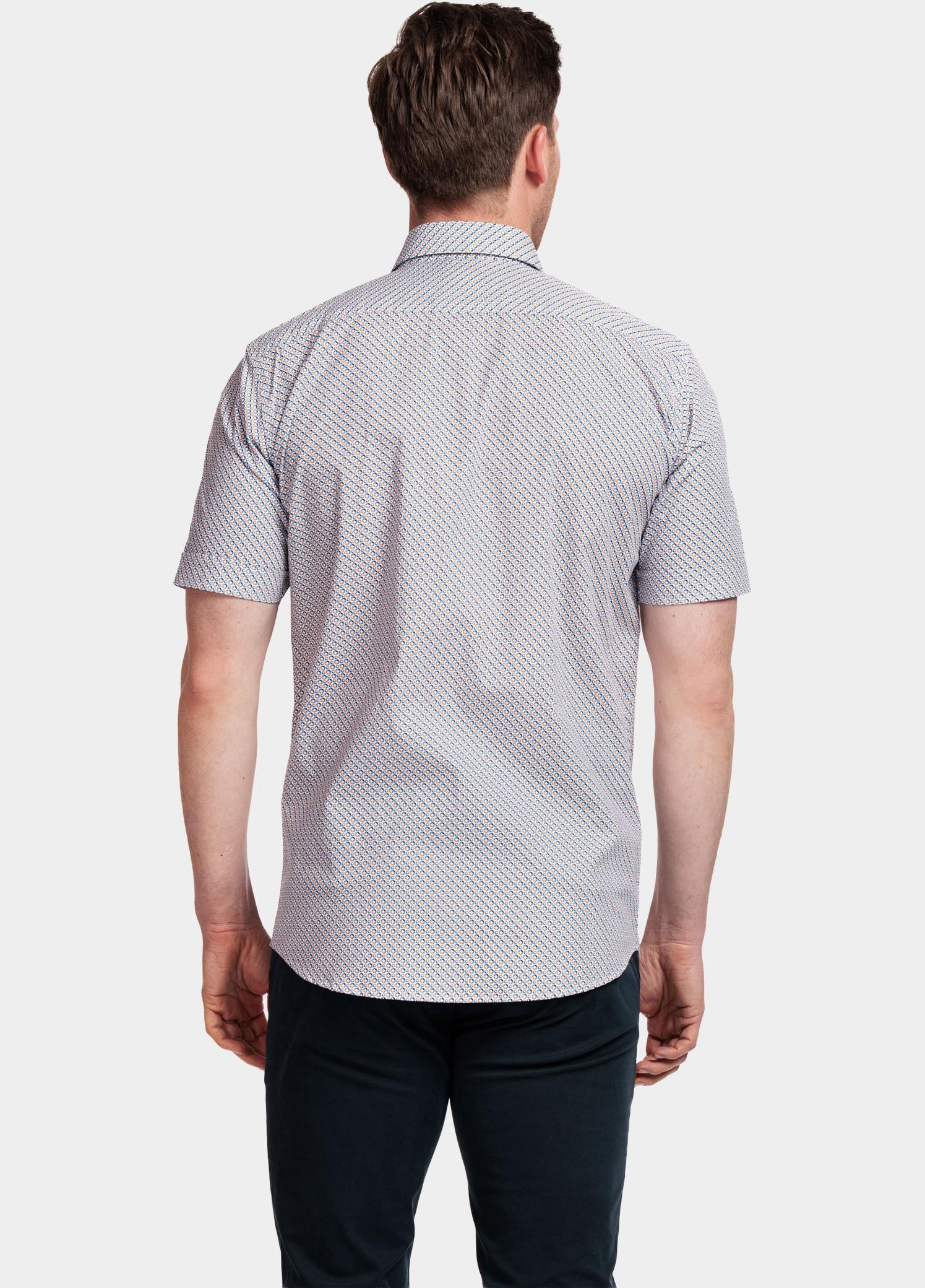 Giordano overhemd korte mouw heren Geel League, SS Button Down Graphi 416016/20