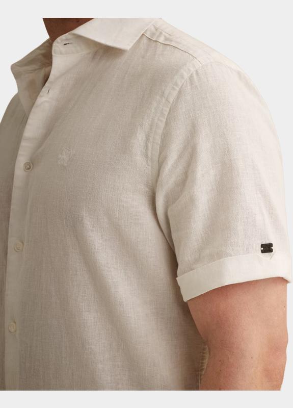 Vanguard Casual hemd korte mouw Wit Short Sleeve Shirt Linen Cott VSIS2604263/7004
