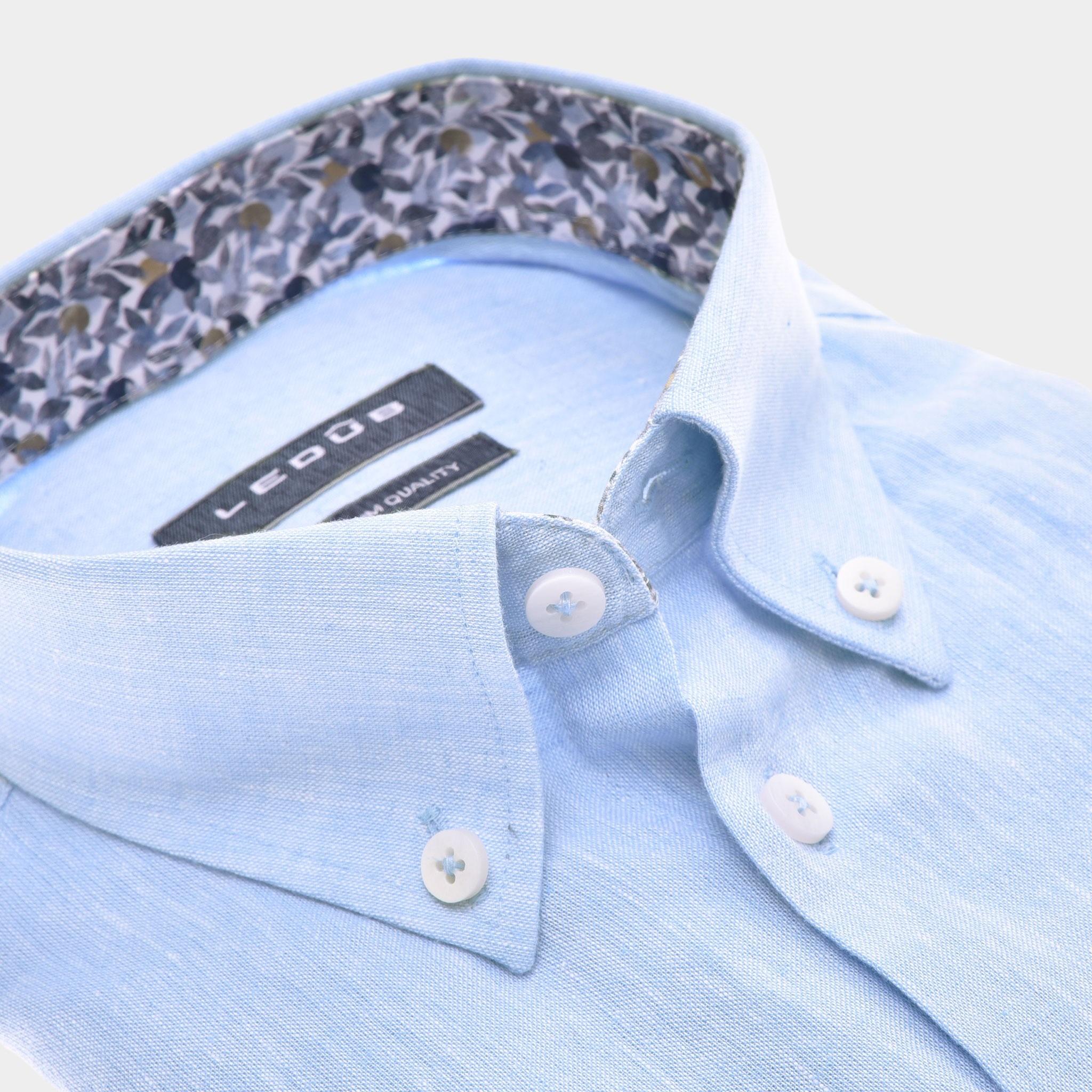 Ledub Business hemd korte mouw Blauw LE24213/W MFN 0 0142446/120-161-000