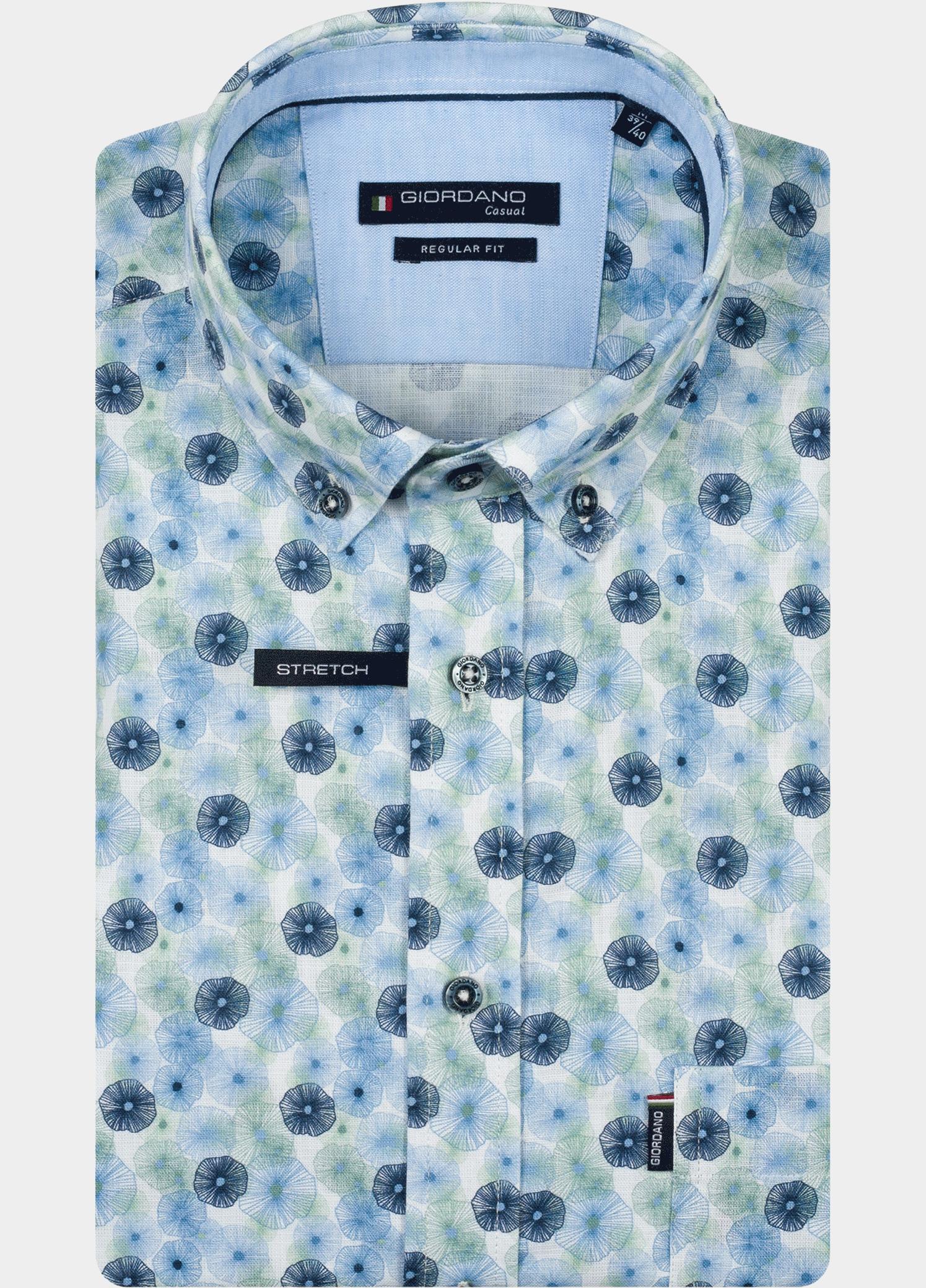 Giordano overhemd korte mouw heren Groen League short sleeve button do 616018/70
