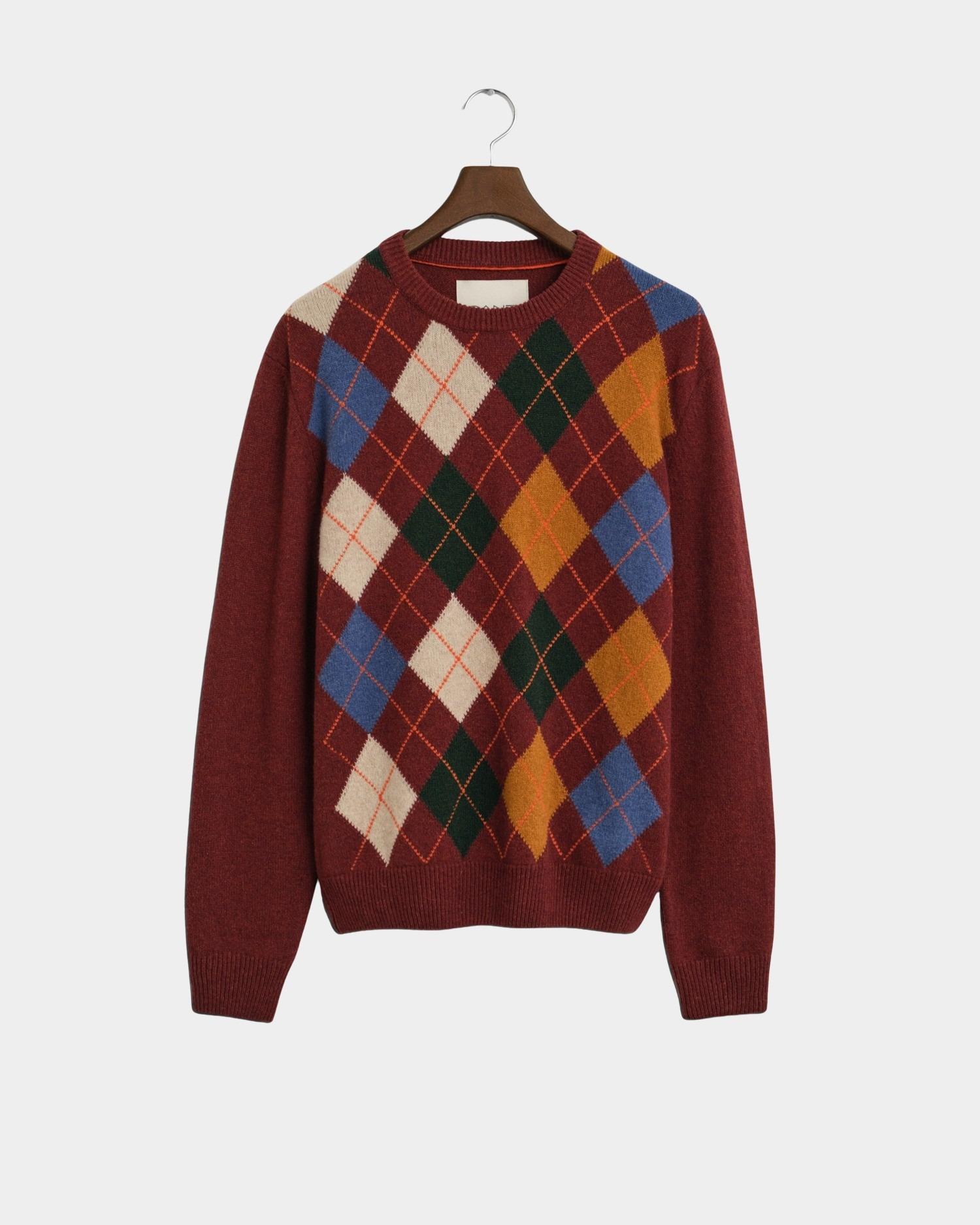Gant Pullover Rood Argyle C-neck 8060102/621