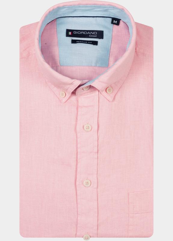 Giordano Overhemd heren Roze Ivy Long Sleeve Button Down S 617009/50