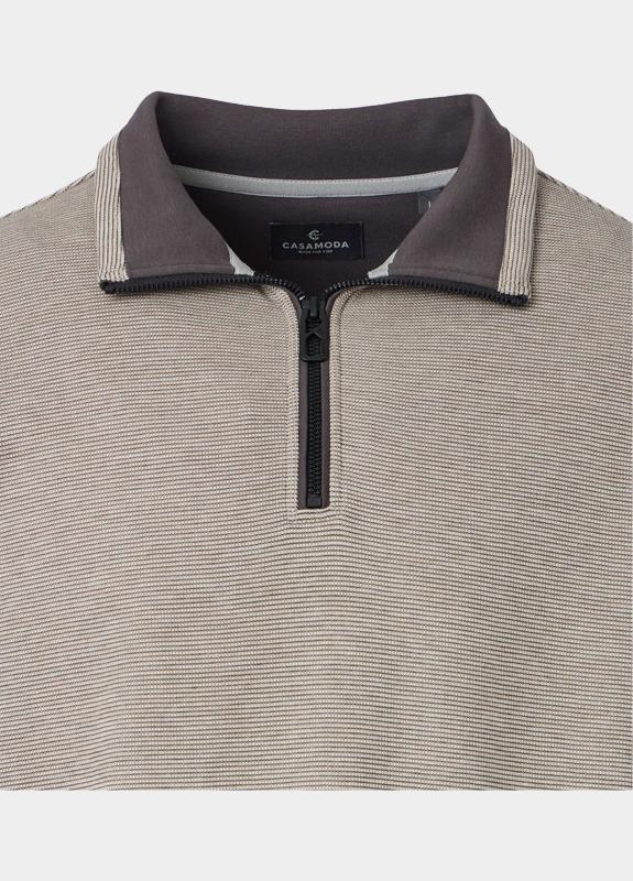 Casamoda sweat halfzip Beige Sweattroyer 126360010/668