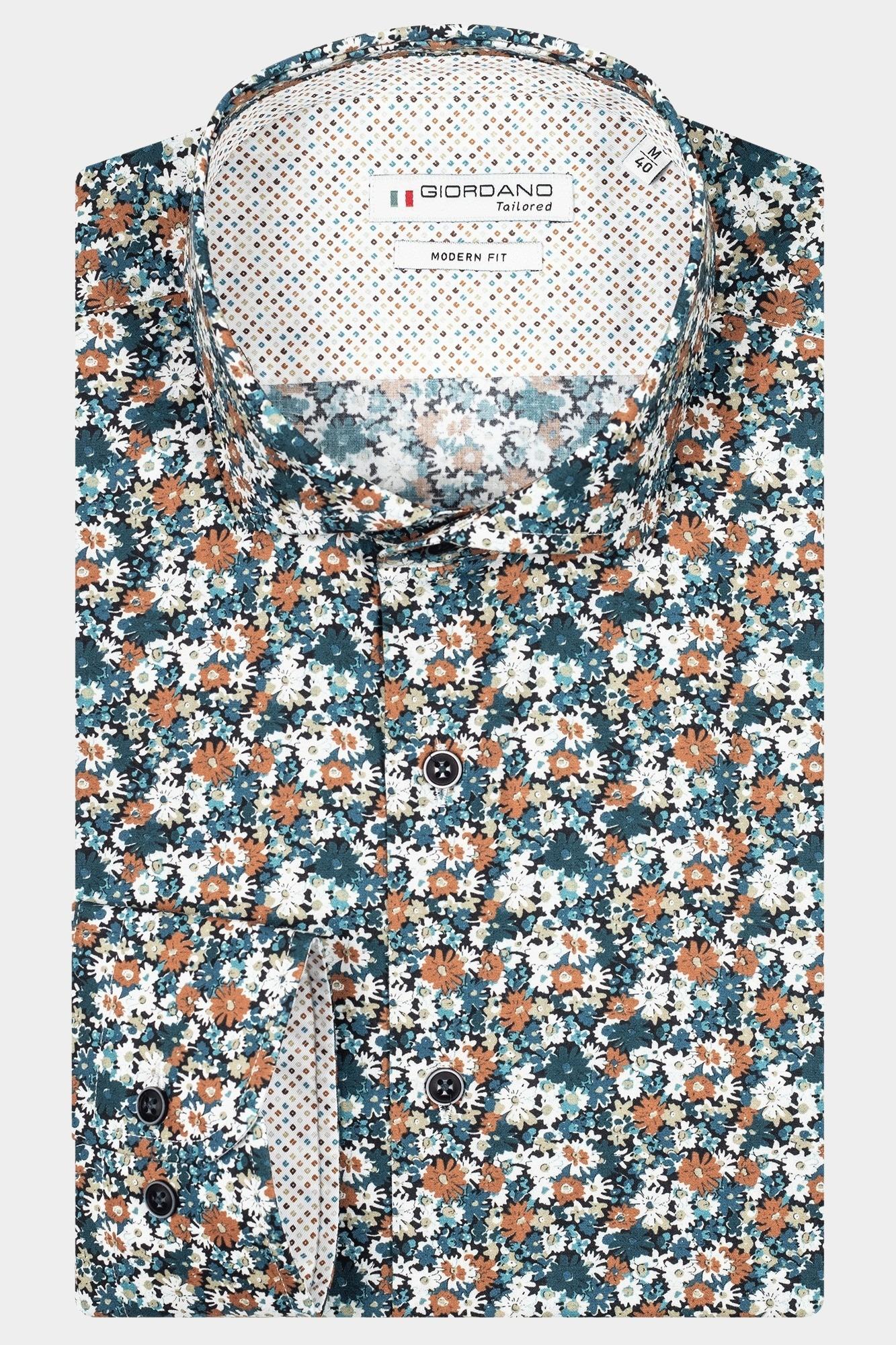 Giordano Overhemd heren Multi Row, LS Cutaway Colourful Pri 427819/60
